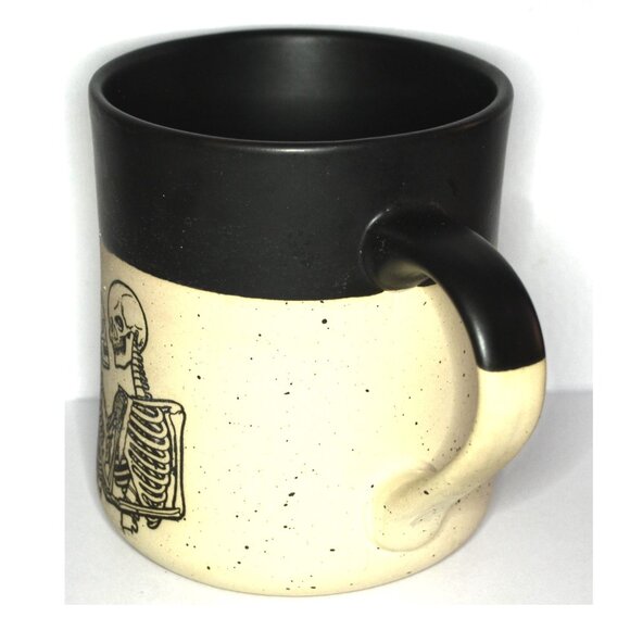 Cobwebs And Caldrons Coffee Mug With Skeletons Black Tan New - Picture 3 of 8